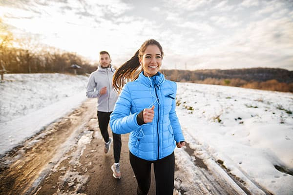 Healthy habits couple running.