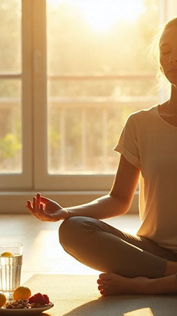 woman meditating to balance energy